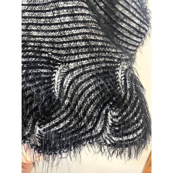 Retro Fuzzy Sweater Black XL Neutral Minimalist Preppy Classic Chic Boho Goth - Picture 5 of 10